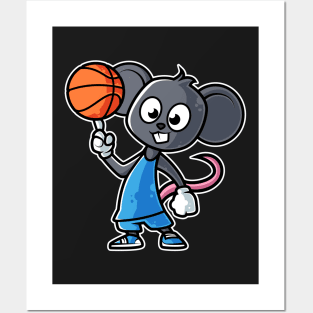 Mouse Basketball Game Day Funny Team Sports B-ball Rat graphic Posters and Art